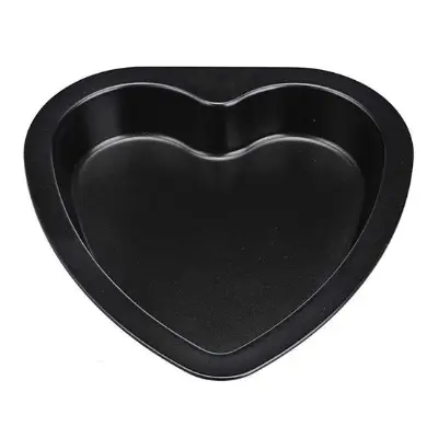 Picture of 1 pcs (L size) Lave Shape Cake Mould tin for Microwave Oven Bakeware, Black - Black