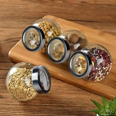 Picture of 1 pc Storage Glass Jar 400ml, Kitchen Dried Fruit Storage Jars - Multicolor