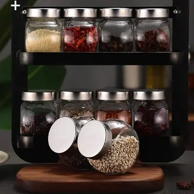 Picture of 1 pc Storage Glass Jar 400ml, Kitchen Dried Fruit Storage Jars - Multicolor