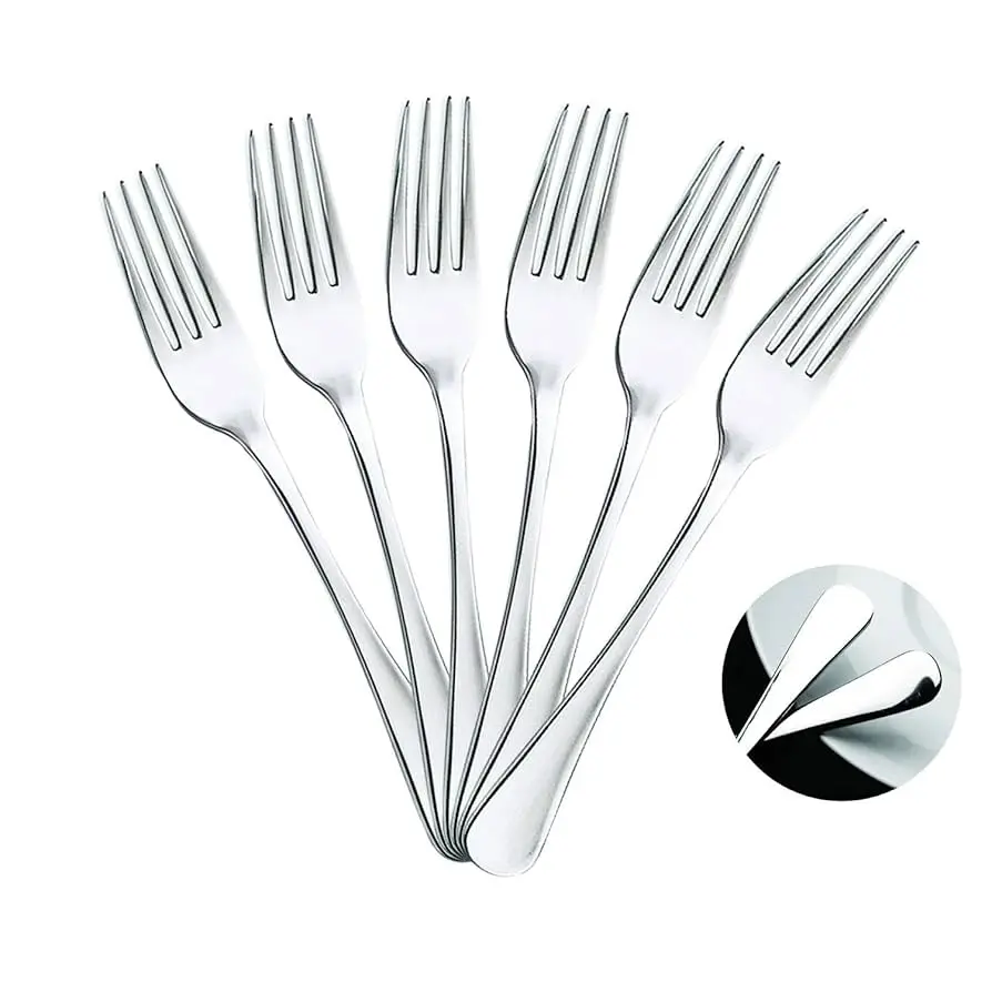 Picture of (Set Of 6) Nova Brand New Stainless Steel Desert Fork Spoon,6 Pcs Se - Silver