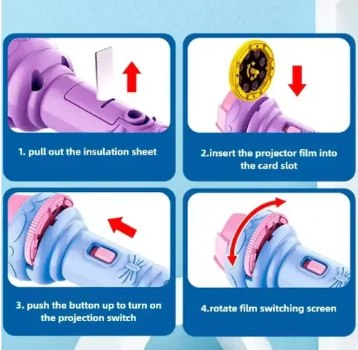 Picture of Children's fun projector flashlight-4 cards/32 pattern