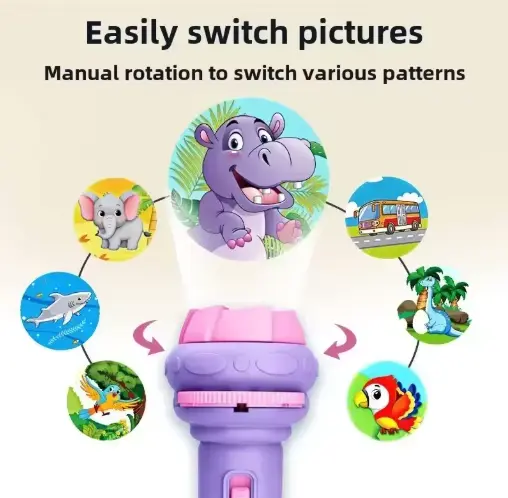 Picture of Children's fun projector flashlight-4 cards/32 pattern