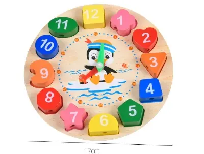 Picture of Kids toy-Wooden Colorful Number Clock Toy