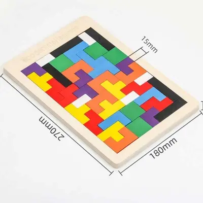 Picture of Wooden Puzzle Toys-Intellectual Educational Toys for Kids-Entertain with Children's Colorful Gigso Board - Multicolor