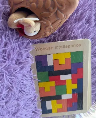 Picture of Wooden Puzzle Toys-Intellectual Educational Toys for Kids-Entertain with Children's Colorful Gigso Board - Multicolor