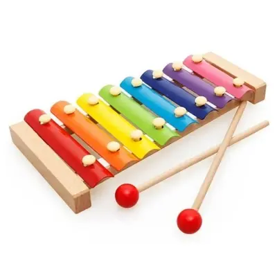 Picture of Xylophone for kids -Wooden 8 Tones Multicolor Xylophone Wood Musical Instrument Toys For Baby Kids - Multicolor