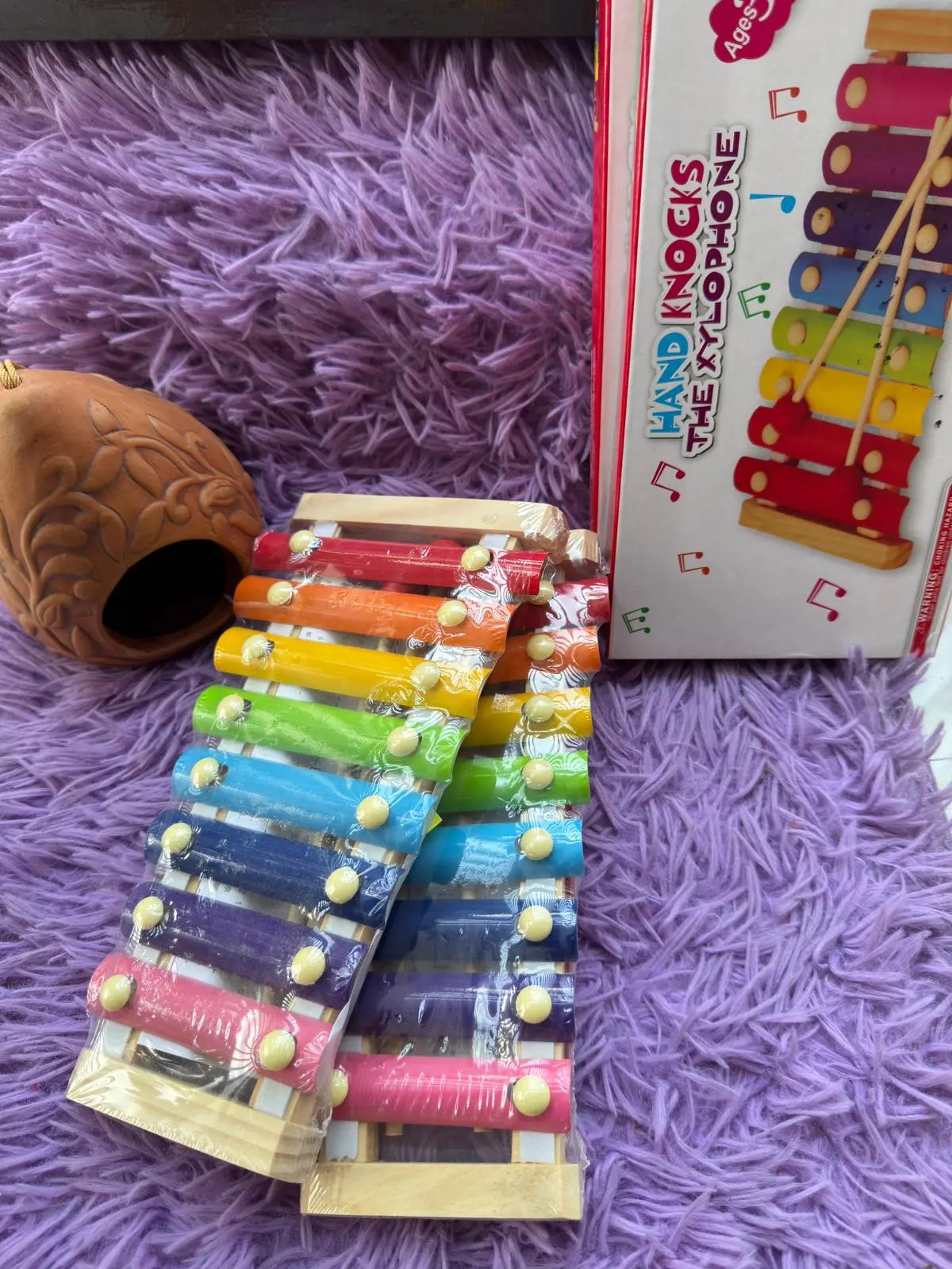 Picture of Xylophone for kids -Wooden 8 Tones Multicolor Xylophone Wood Musical Instrument Toys For Baby Kids - Multicolor