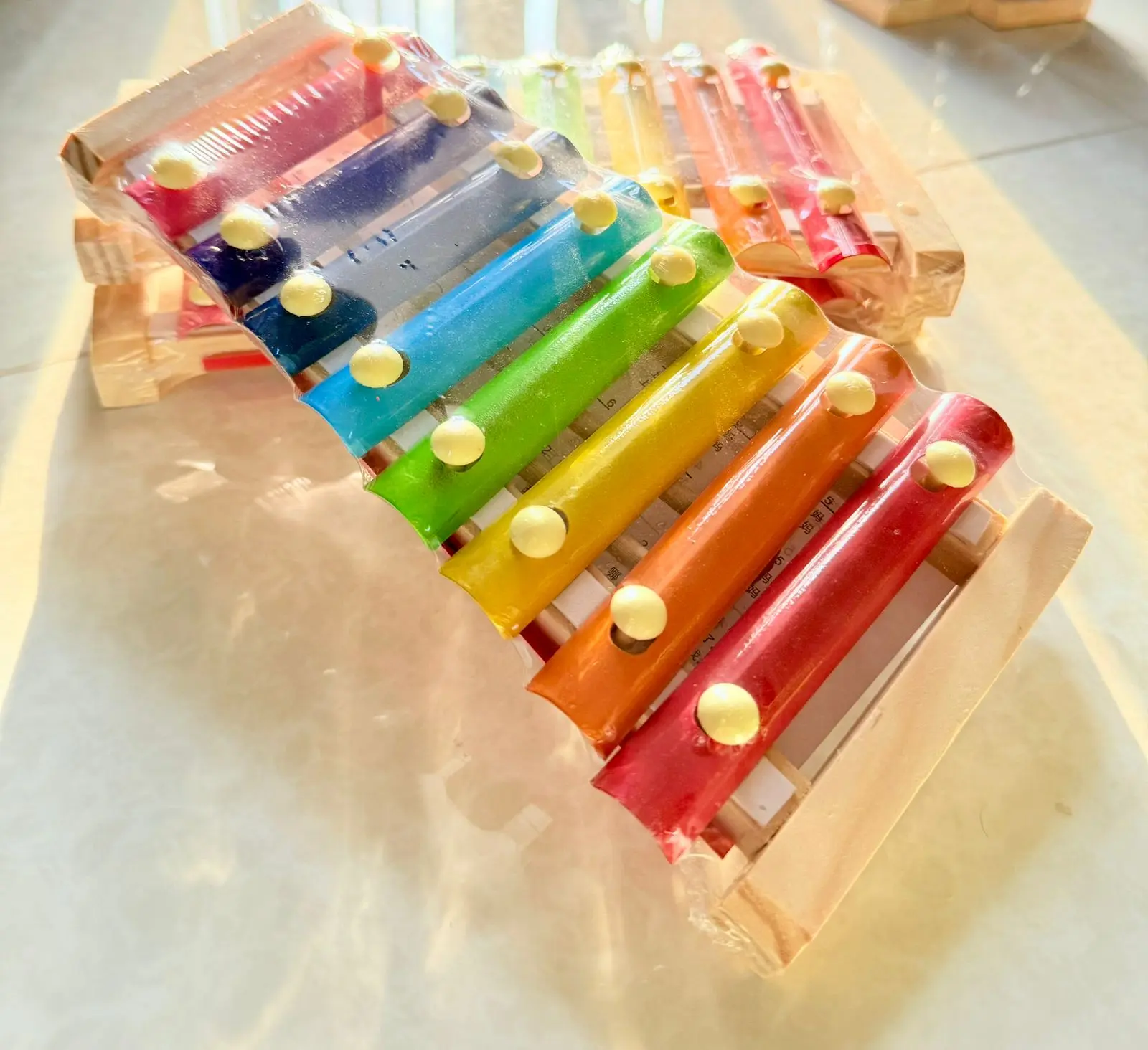 Picture of Xylophone for kids -Wooden 8 Tones Multicolor Xylophone Wood Musical Instrument Toys For Baby Kids - Multicolor
