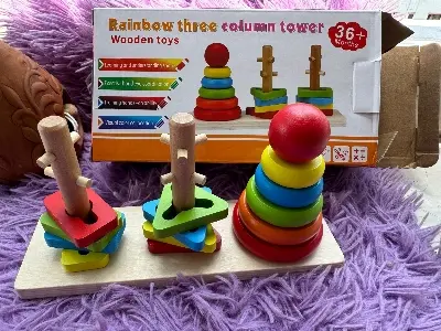 Picture of Geometric Three-column sets Wooden