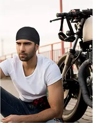 Picture of Breathable Mesh Motorcycle Helmet Inner Cap- Ant-sweat Thin Skull Cap - Black