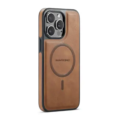Picture of iPhone 16 Pro Max magnetic PU leather phone cover - Brown