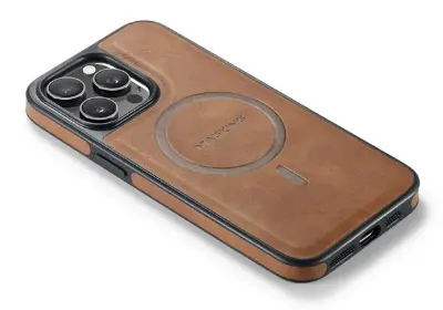 Picture of iPhone 16 Pro Max magnetic PU leather phone cover - Brown