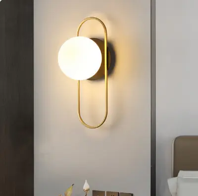 Picture of wall light Modern Style Living Room Wall Lamp Simple Bedroom Bedside Atmosphere High-Level Wall Lamp/ Warm wall light - Gold