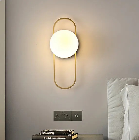 Picture of wall light Modern Style Living Room Wall Lamp Simple Bedroom Bedside Atmosphere High-Level Wall Lamp/ Warm wall light - Gold