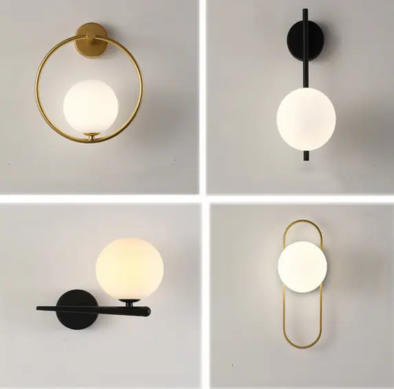 Picture of wall light Modern Style Living Room Wall Lamp Simple Bedroom Bedside Atmosphere High-Level Wall Lamp/ Warm wall light - Gold