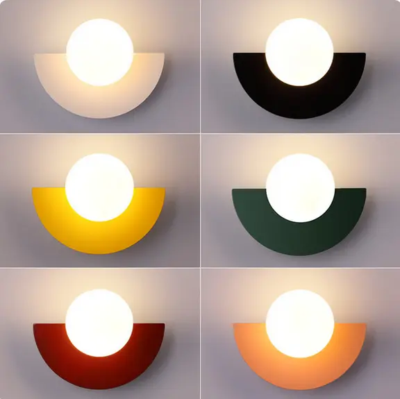 Picture of Modern Simple Colorful Wall Lamp Macaron Kidsren's Room  Living Room Background Wall Led Lamps