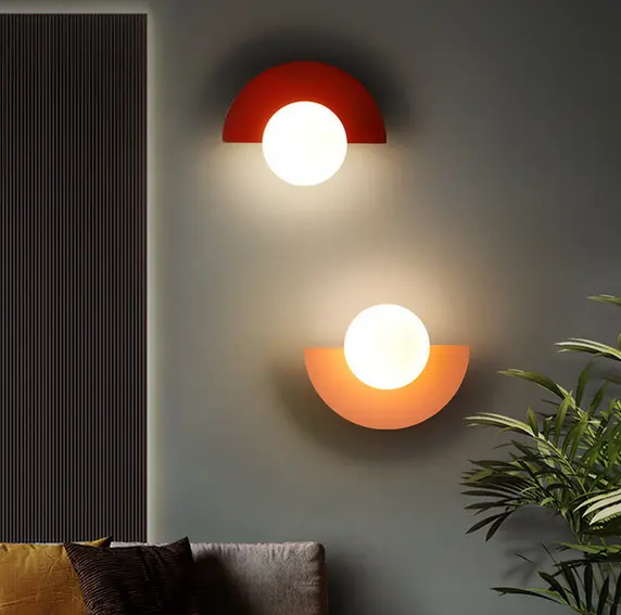 Picture of Modern Simple Colorful Wall Lamp Macaron Kidsren's Room  Living Room Background Wall Led Lamps