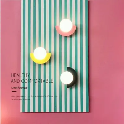 Picture of Modern Simple Colorful Wall Lamp Macaron Kidsren's Room  Living Room Background Wall Led Lamps
