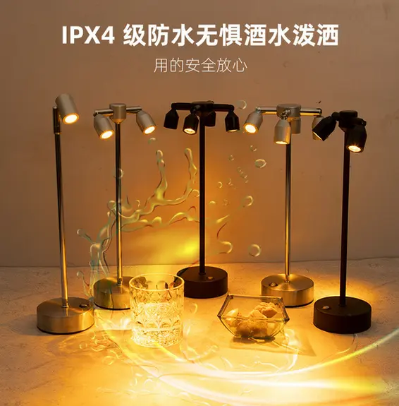 Picture of Desk lamp, atmosphere table lamp clear bar table lamp restaurant charging nightlight single-headed high pole charging card holder bar lamp factory
