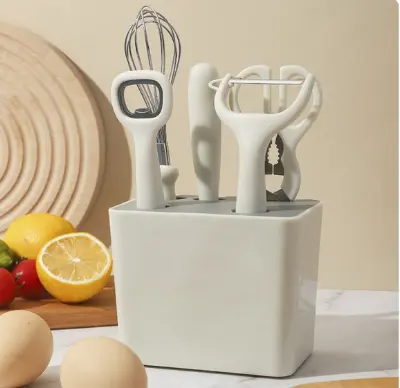 Picture of Xiaomi Youpin Kitchen 6 Piece Set with Storage Seat - White - Grey