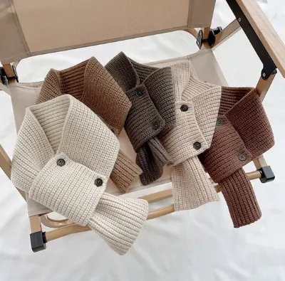 Picture of Autumn & Winter Kids’ Warm Scarf – Simple Pure Color, Versatile Knit for Boys and Girls, Baby Knitted Scarf, Korean Trend