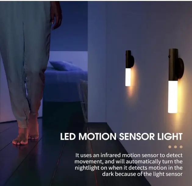 Picture of Rechargeable Indoor Motion Sensor led Night Light - Walnut Acrylic