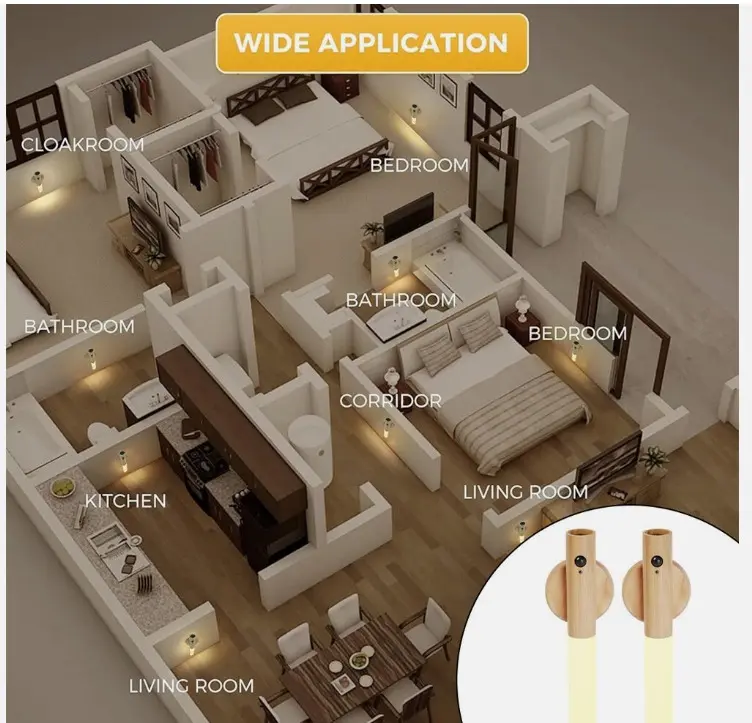 Picture of Rechargeable Indoor Motion Sensor led Night Light - Walnut Acrylic