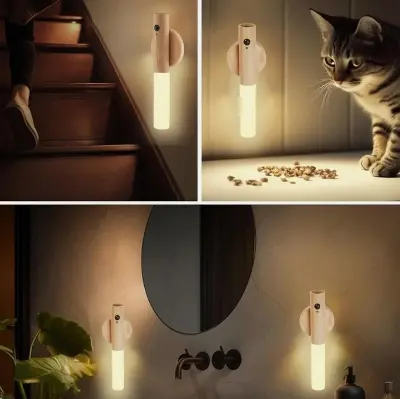 Picture of Rechargeable Indoor Motion Sensor led Night Light - Walnut Acrylic