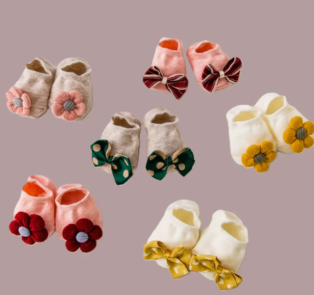 Picture of Newborn (0-12 months) Baby Ankel Socks set flower Soft floor socks sweet flooral Princess socks