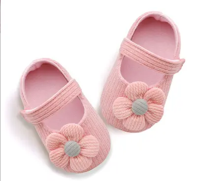 Picture of Cute girls Cotton Yarn Flower Button 10-13 Months Casual Dress Party Toddler Baby Girl Shoes
