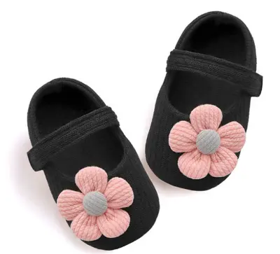 Picture of Cute girls Cotton Yarn Flower Button 10-13 Months Casual Dress Party Toddler Baby Girl Shoes
