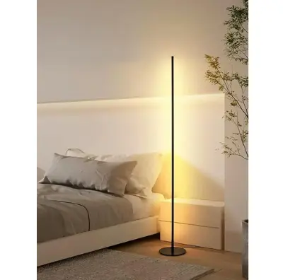 Picture of Atmosphere Lamp Floor Lamp Led Living Room Bedroom Vertical Bedside Lamp Wall Corner Floor Desk Lamp - Black