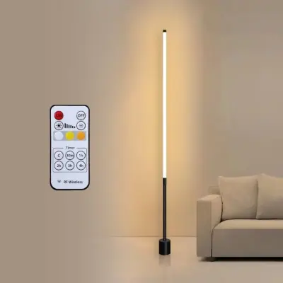 Picture of Atmosphere Lamp Floor Lamp Led Living Room Bedroom Vertical Bedside Lamp Wall Corner Floor Desk Lamp - Black