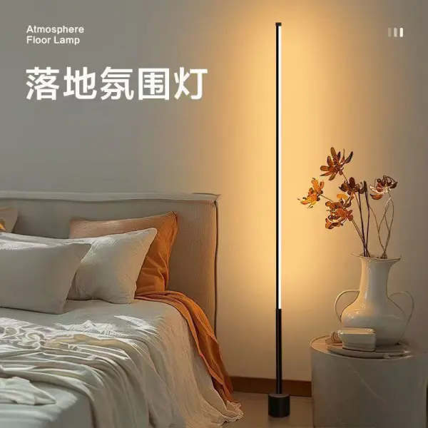Picture of Atmosphere Lamp Floor Lamp Led Living Room Bedroom Vertical Bedside Lamp Wall Corner Floor Desk Lamp - Black