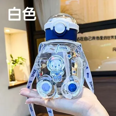 Picture of Cute Cartoon Kids Water Bottle with Straw | Leak Proof | Portable | BPA Free