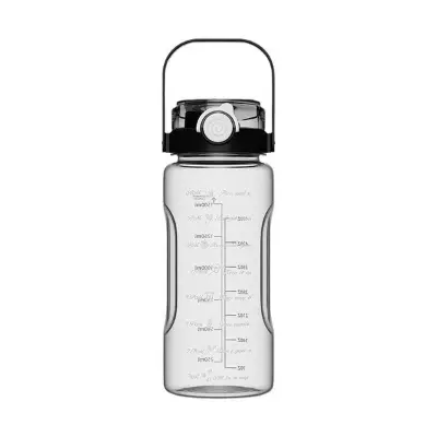 Picture of Portable Large Capacity Water Bottles Fitness Water Jug With Time Marker - Black 1.5L