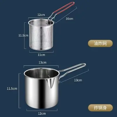 Picture of 2 in 1 deep frying pot for Kitchenware - Deep Fryer, Portable Stock Pot | Multipurpose Cooking Pot, Multifunctional Frying Pan with Strainer Basket, Deep Fryer Set, Drip Drainer - 304 steel