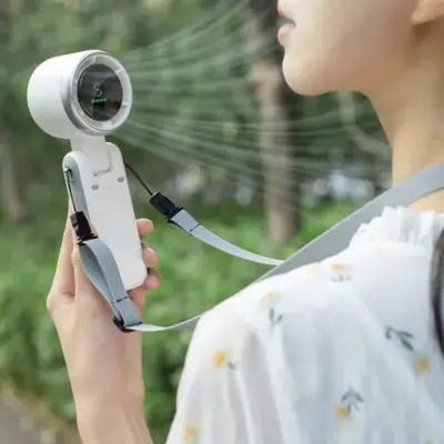 Picture of Turbo Fan Handheld Rechargeable Fan Multicolor Portable Mini Hand Fan USB Rechargeable Foldable Hanging Neck Fan 3600mAh USB Mini Portable Small Turbo Fan