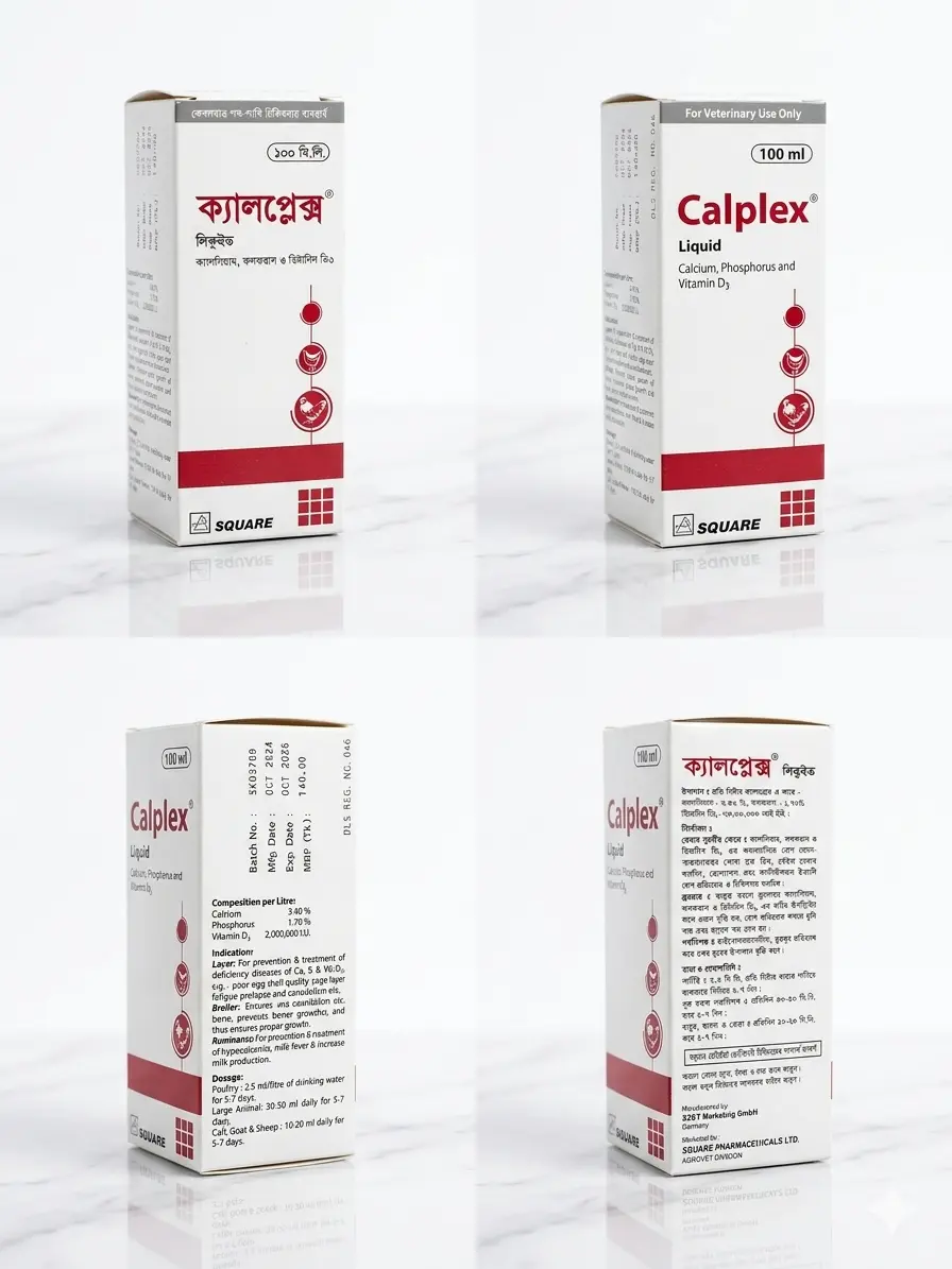 Picture of Calplex Vet - Liquid Calcium, Phosphorus & Vitamin D3 Supplement | 100ml Bottle