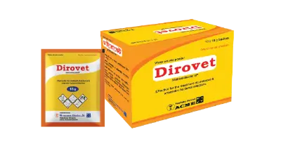 Picture of Dirovet WSP (10×10gm)=1BOX Metronidazole BP 300 mg Bird Medicin