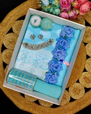 Buy tangail-katan-saree-combo-with-matching-blouse-and-hijab-included at best price in Bangladesh 