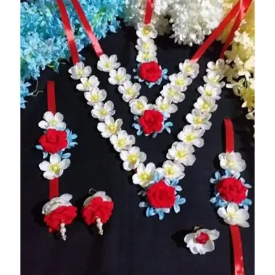 Picture of Artificial Flower Gorgeous Bridal  set - Multicolor