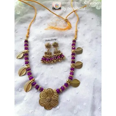 Picture of Gorgeous Party Wear Antique Silver locket Pendant Necklace / Chain Necklace / Choker Necklace for Women / Jewelry set for women Necklace