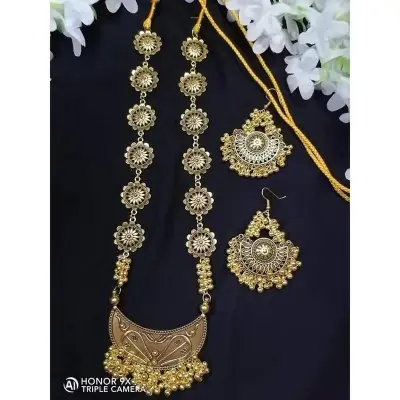 Picture of Gorgeous Party Wear Antique Silver locket Pendant Necklace / Chain Necklace / Choker Necklace for Women / Jewelry set for women Necklace - Multicolor