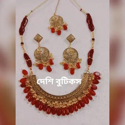 Picture of Gorgeous Party Wear Antique Silver locket Pendant Necklace / Chain Necklace / Choker Necklace for Women / Jewelry set for women Necklace - Multicolor