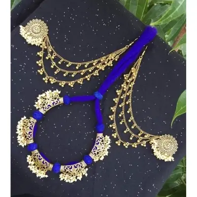 Picture of Gorgeous Party Wear Antique Silver locket Pendant Necklace / Chain Necklace / Choker Necklace for Women / Jewelry set for women Necklace