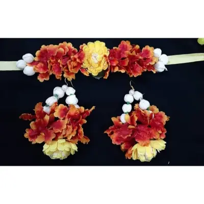 Picture of Artificial Flower Gorgeous Bridal Set3 Piece set - Multicolor