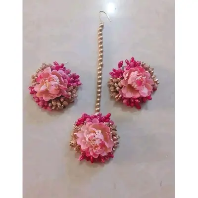 Picture of Artificial Flower Gorgeous Bridal Set3 Piece set - Multicolor
