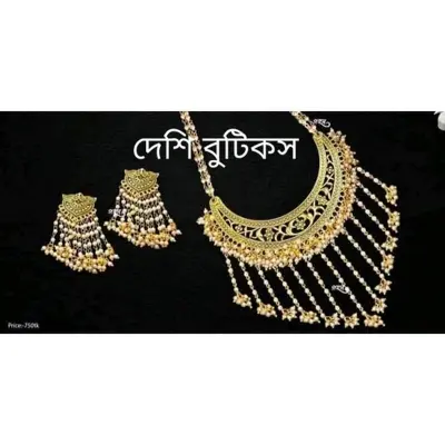 Picture of Gorgeous Party Wear Antique Silver locket Pendant Necklace / Chain Necklace / Choker Necklace for Women / Jewelry set for women Necklace - Multicolor