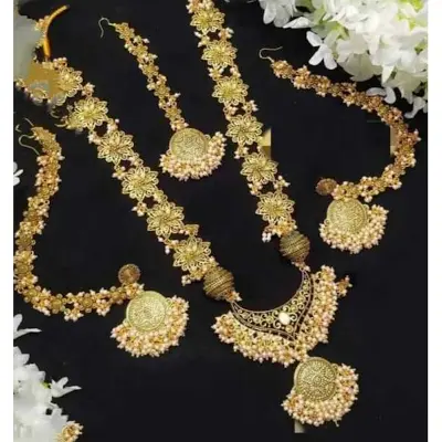 Picture of Gorgeous Party Wear Antique Silver locket Pendant Necklace / Chain Necklace / Choker Necklace for Women / Jewelry set for women Necklace - Multicolor